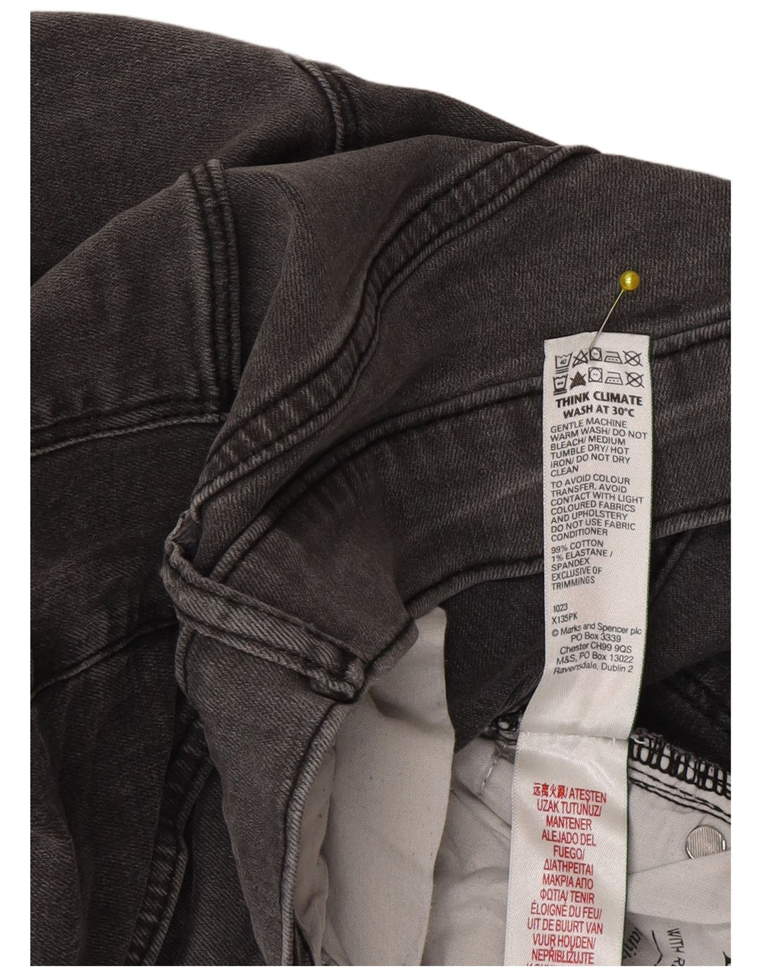 Marks & Spencer Jean Slim Homme W34 L33 Gris Coton