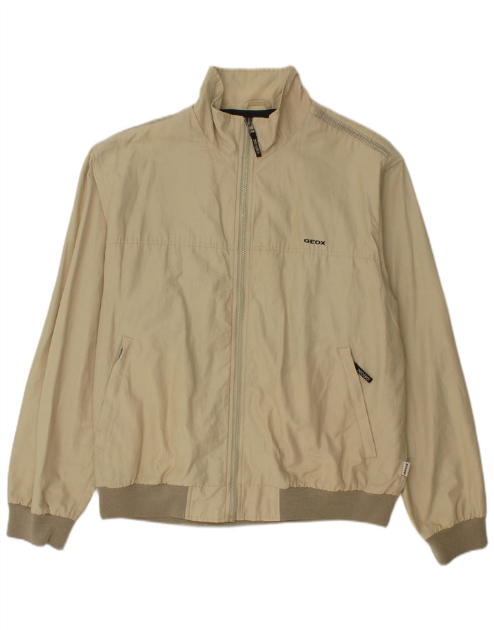 GEOX Veste Bomber Homme UK 40 Large Beige Coton