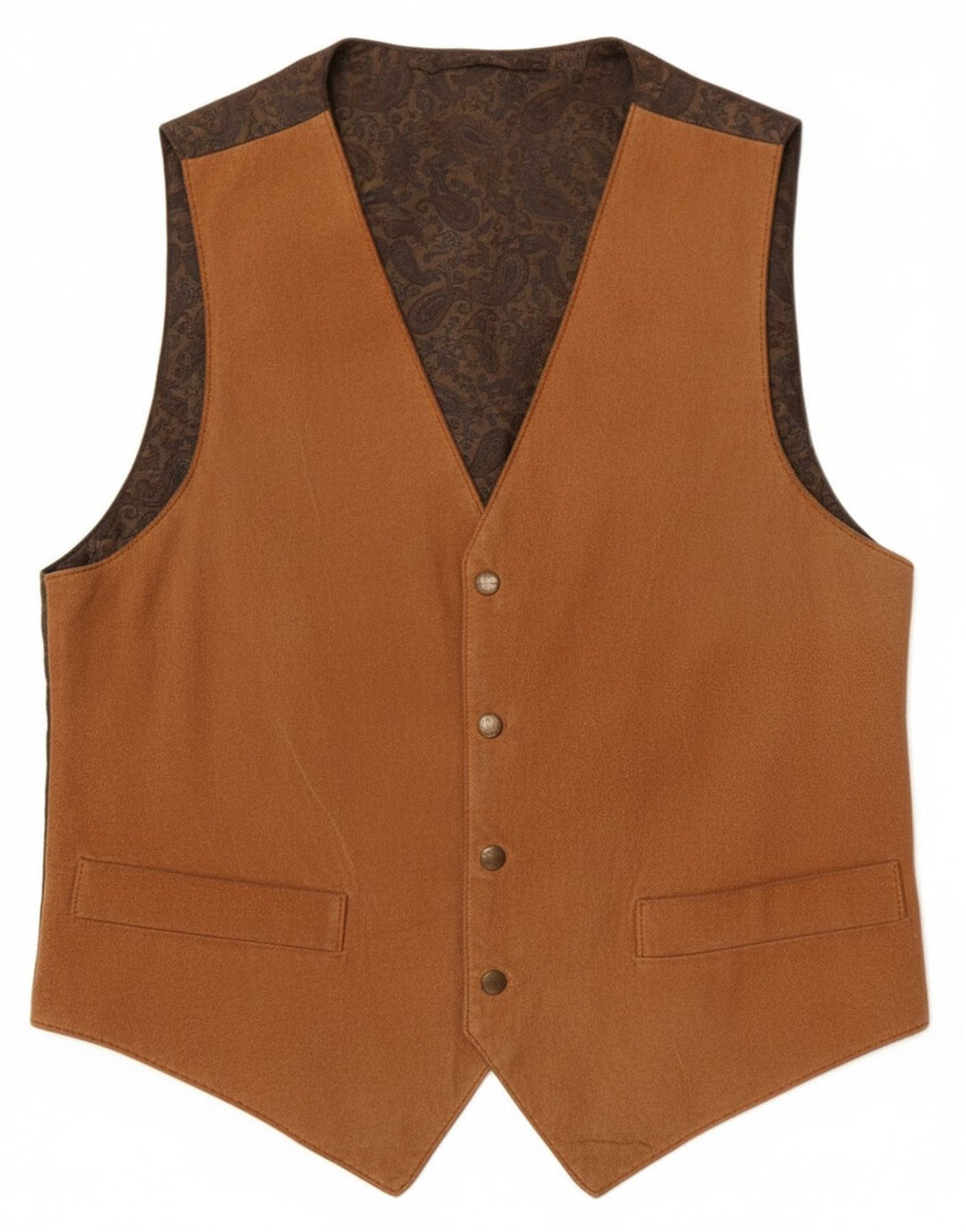 gilet en daim vintage pour homme petit cuir marron