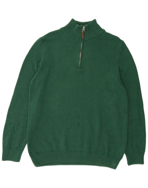 SUPERDRY Pull col zippé pour homme 2XL Vert Coton