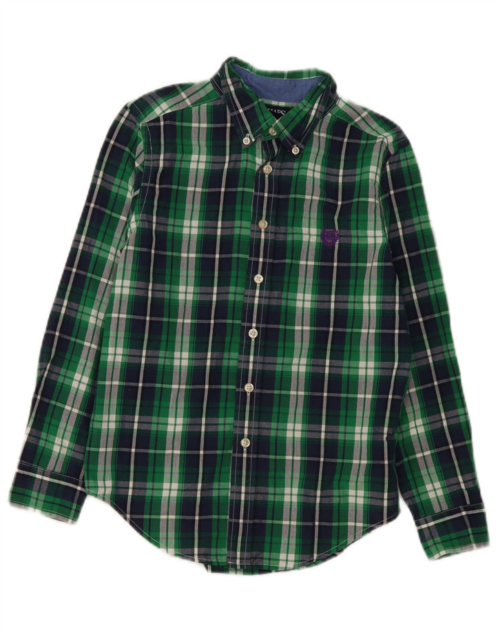 Chaps Chemise Garçon 10-11 ans Coton à Carreaux Vert Moyen