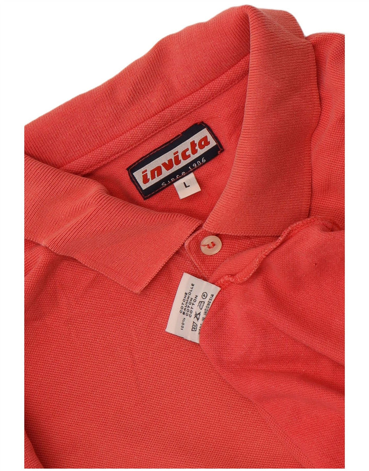 Invicta Polo à manches longues pour homme Grand coton rouge