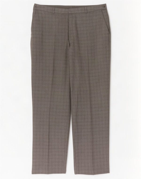 Marks & Spencer Pantalon décontracté pour femme UK 16 Large W36 L28 Gris à carreaux