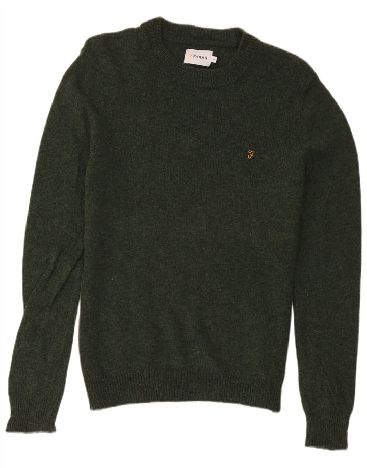 Farah Pull Col Rond Homme Vert Moyen Laine d'Agneau