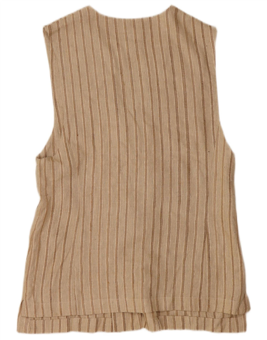 Renato Nucci Gilet 5 Boutons Femme EU 38 Soie Rayée Beige Moyen