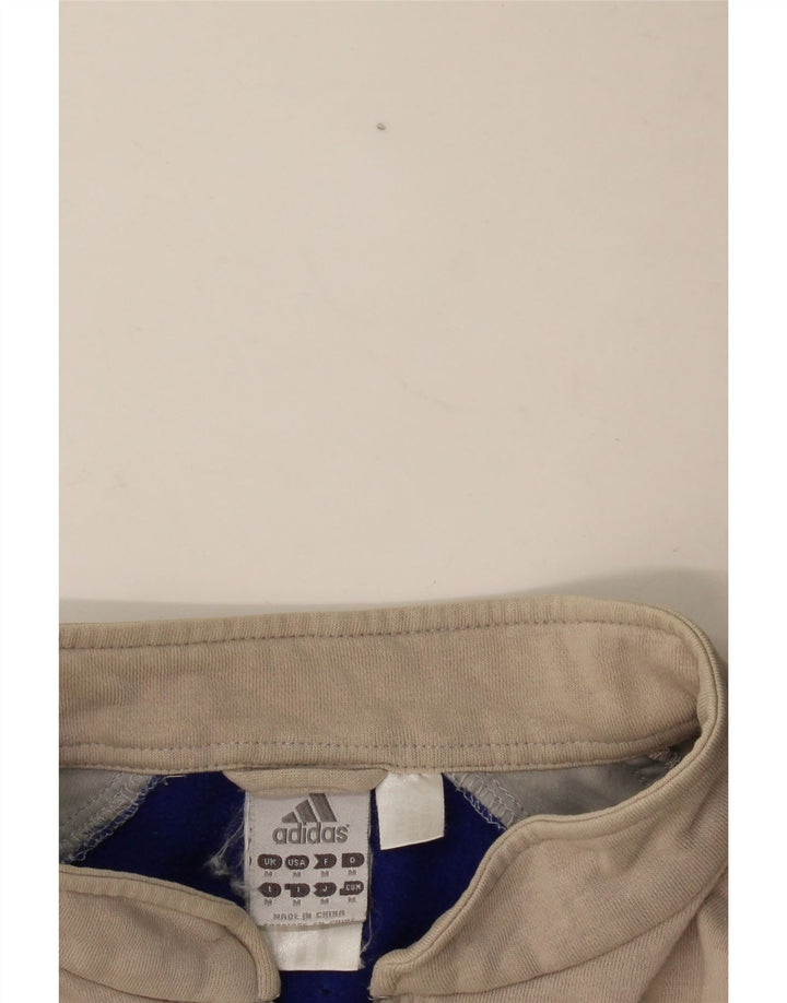 Adidas Pull Graphic Zip Neck Fleece Homme Gris Moyen Colorblock