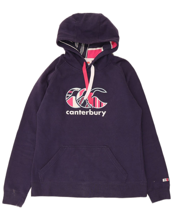 Canterbury Pull à capuche graphique Uglies pour femme UK 12 Bleu marine moyen