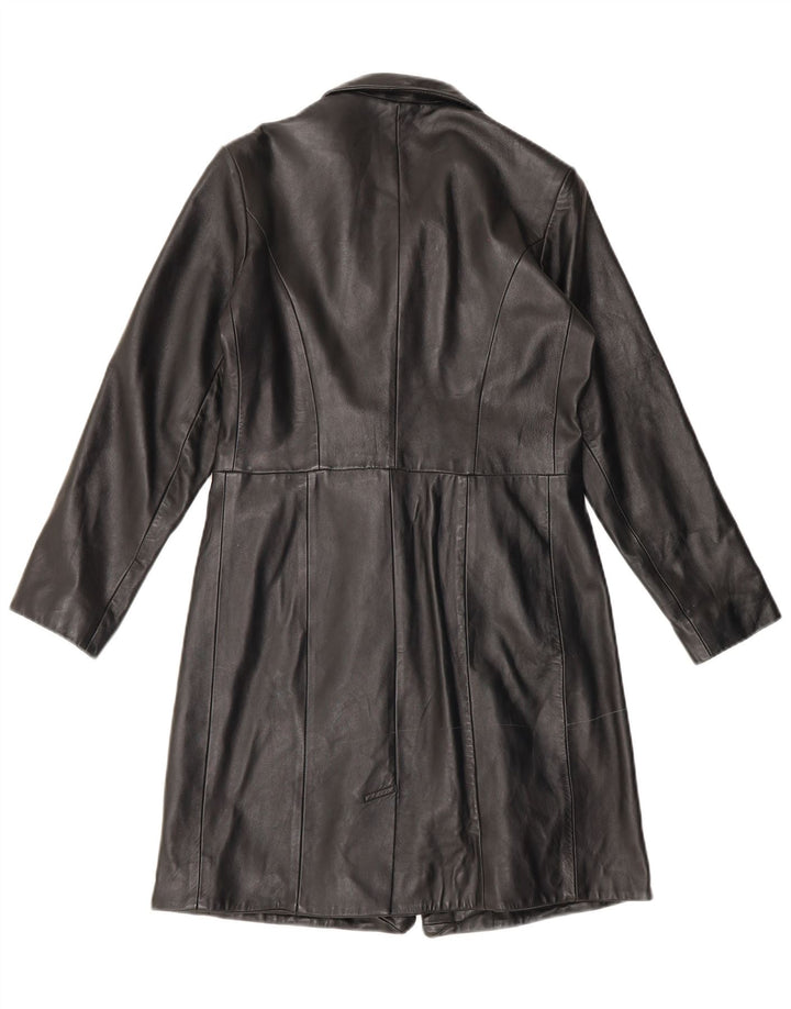 Helium Manteau en cuir pour femme UK 10 Petit Noir