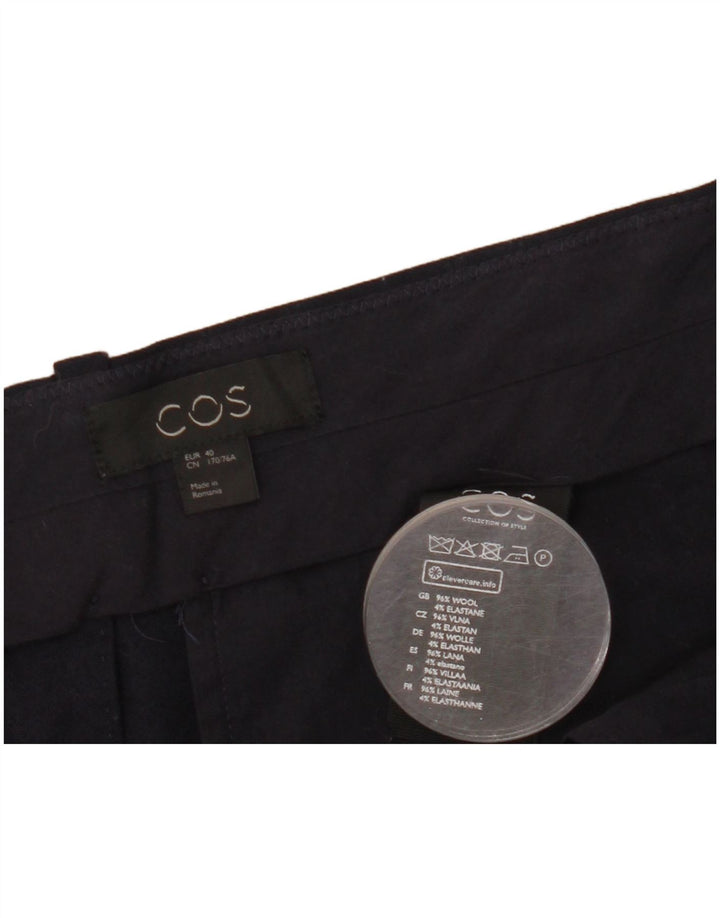 Cos Pantalon court pour femme EU 40 Medium W36 L25 Bleu marine Laine