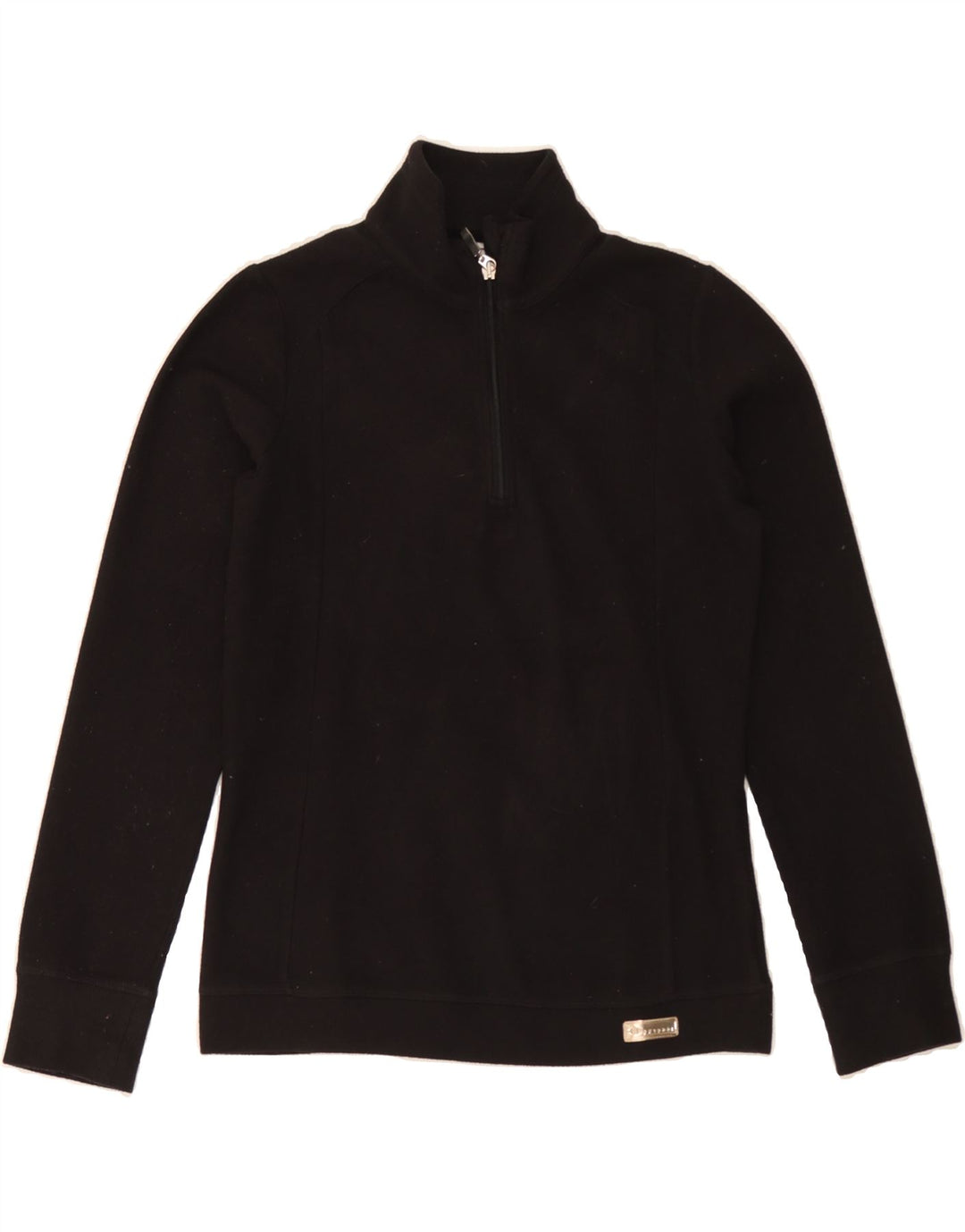CHAMPION Womens Zip Neck Fleece Jumper UK 10 Small Black Polyester Vintage Champion and Second-Hand Champion from Messina Hembry 