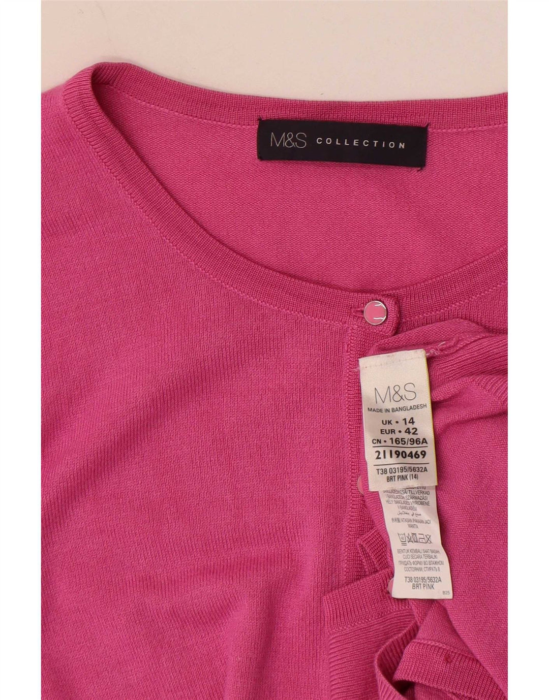 Marks & Spencer Cardigan pour femme en viscose rose moyen UK 44