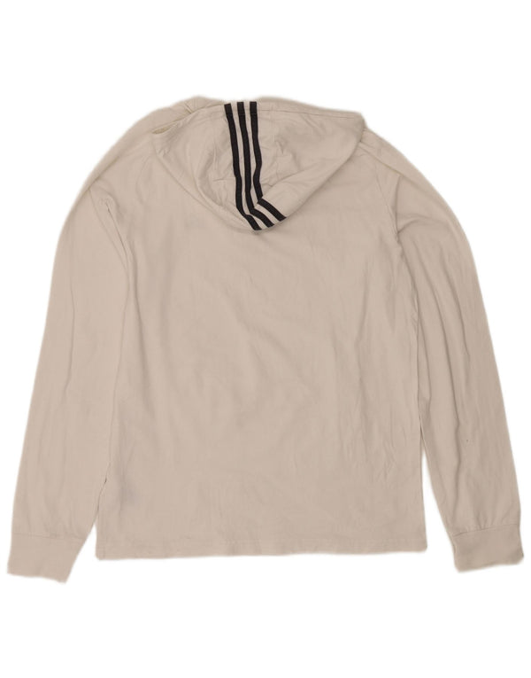 Adidas Haut à capuche à manches longues pour homme Grand coton blanc