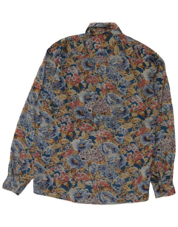 Chemise ample vintage pour hommes, petite viscose florale multicolore