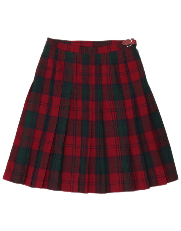 jupe portefeuille plissée femme vintage IT 44 Medium W26 Red Check New Wool