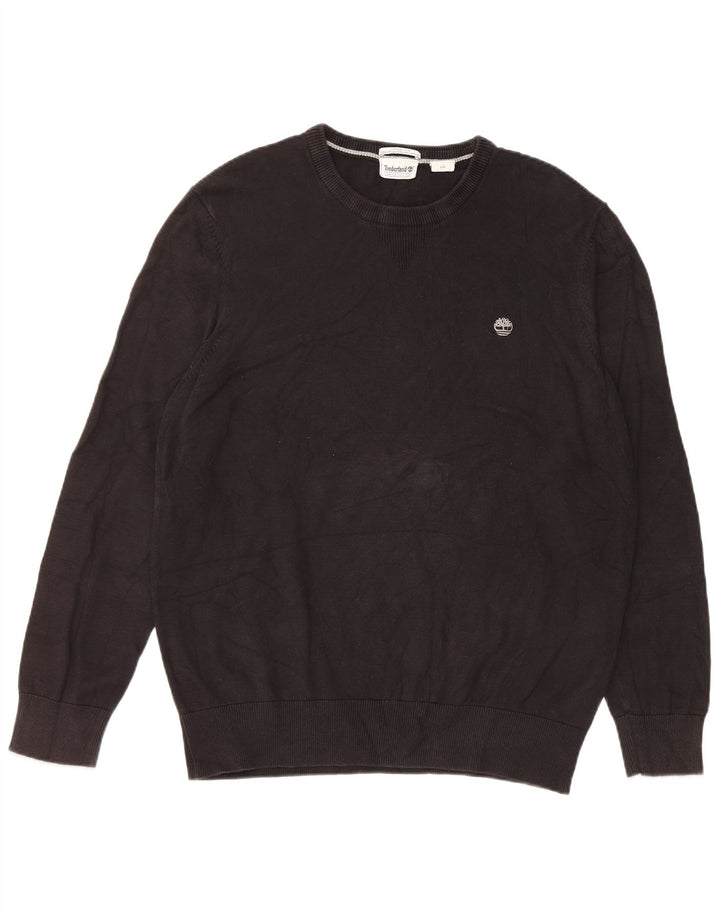 Timberland Pull à col rond pour homme en coton noir Large