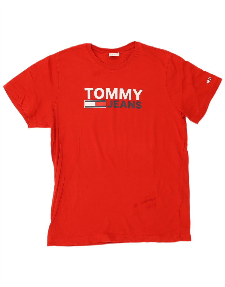 TOMMY HILFIGER T-Shirt Graphique Homme Petit Rouge Coton