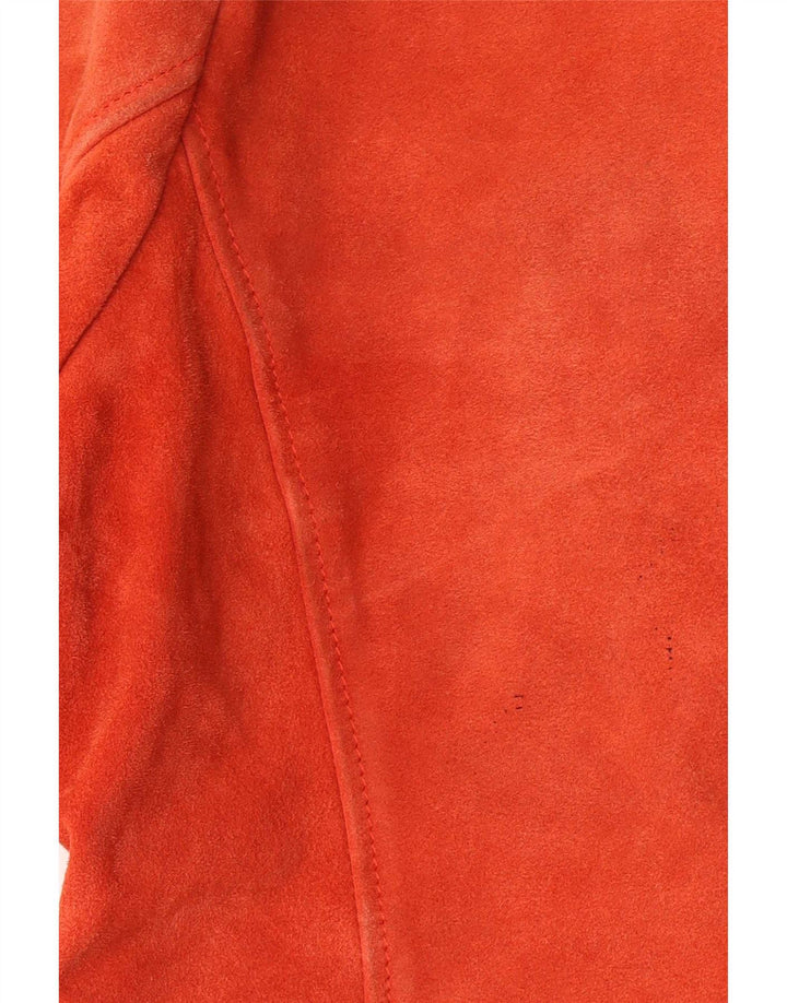 Topshop Veste de motard en daim pour femme UK 16 Grand cuir rose