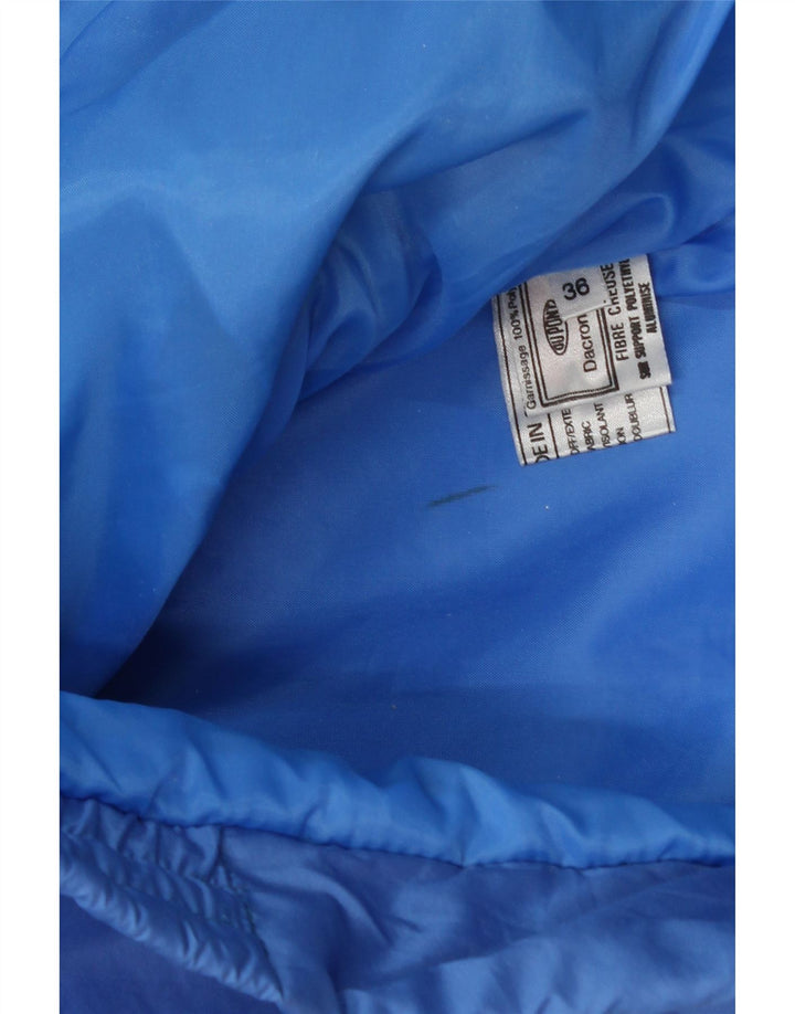 VINTAGE Veste rembourrée à capuche pour homme UK 36 Petit Bleu Colorblock Polyamide