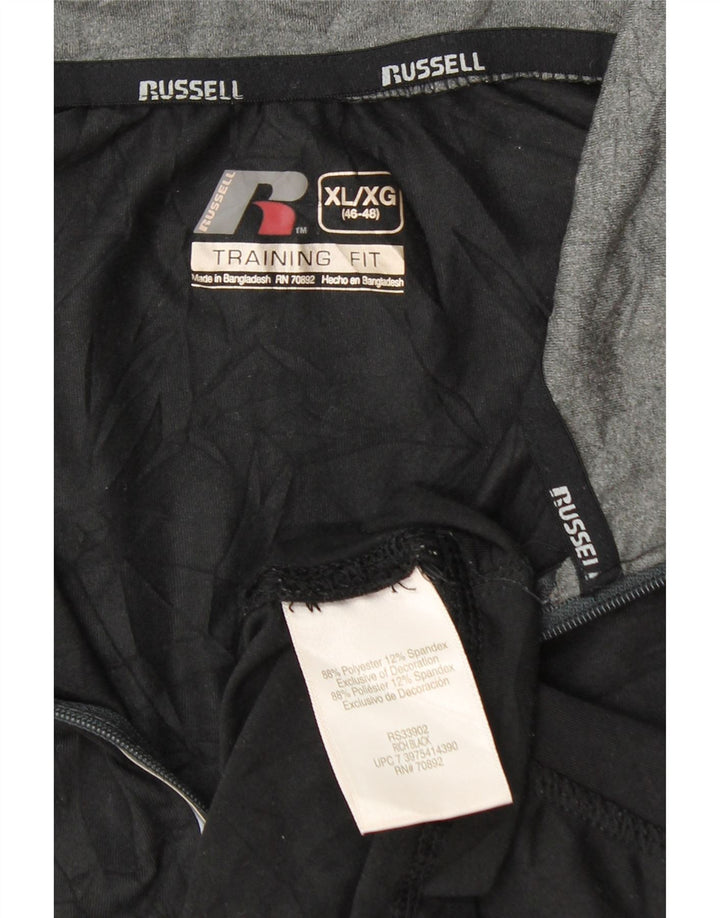 Russell Athletic Haut Dri-Power à manches longues et col zippé pour homme Noir XL Polyester
