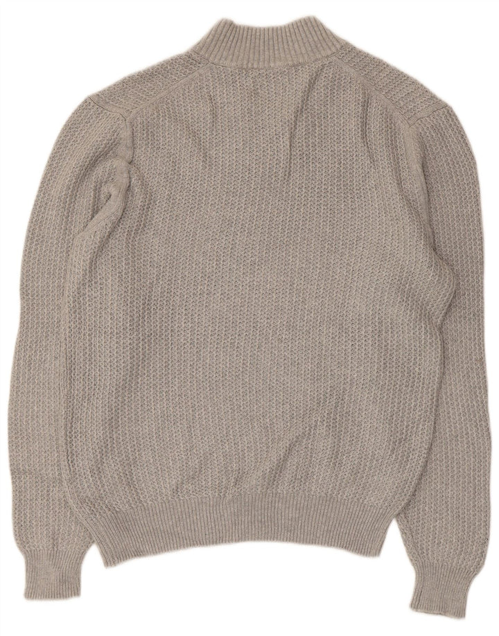 Massimo Dutti Pull col roulé pour femme UK 16 Large Gris Coton