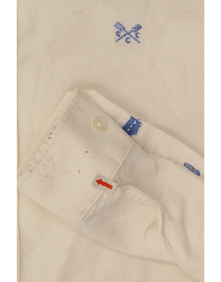 Crew Clothing Chemise Slim Fit pour Homme en Coton Blanc Petit