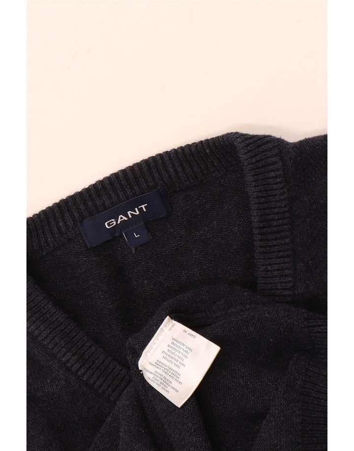 Gant Pull col V pour homme en coton bleu marine Taille L