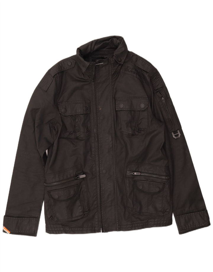 Superdry Veste Militaire Homme UK 44 2XL Coton Noir