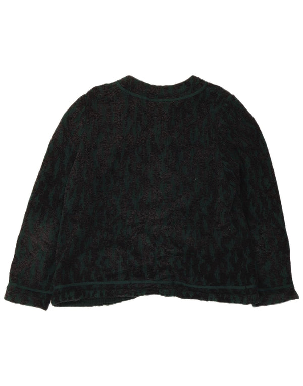 STIZZOLI Femme Cardigan à Motif Abstrait Pull IT 52 2XL Vert Laine