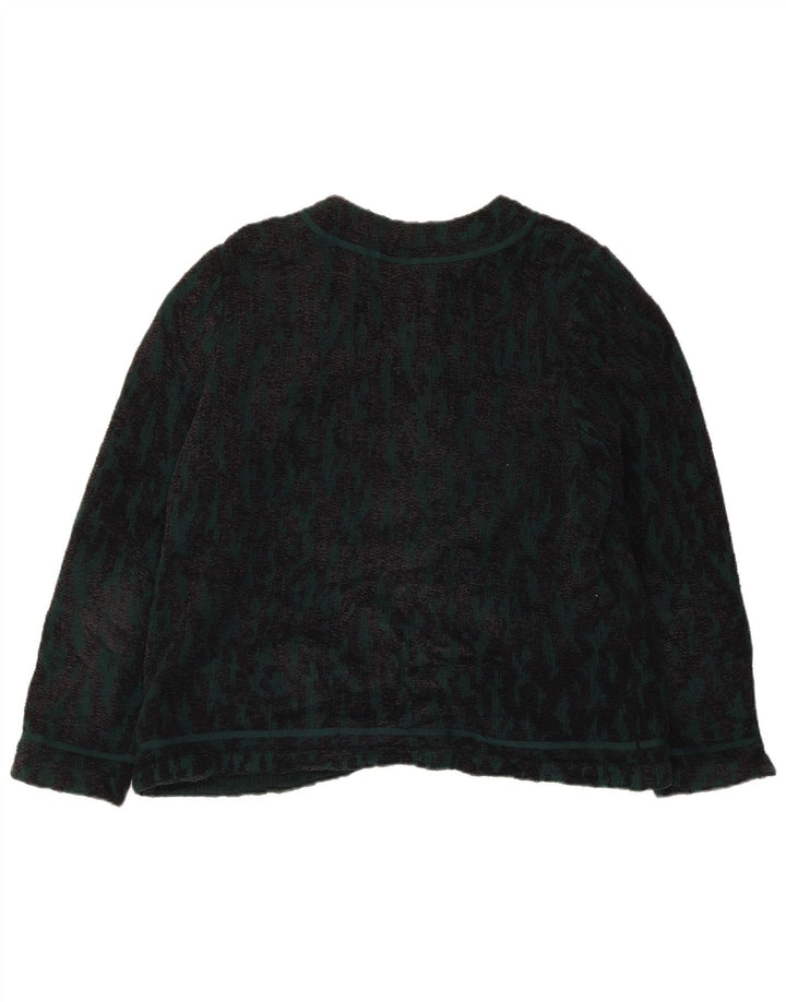 STIZZOLI Femme Cardigan à Motif Abstrait Pull IT 52 2XL Vert Laine