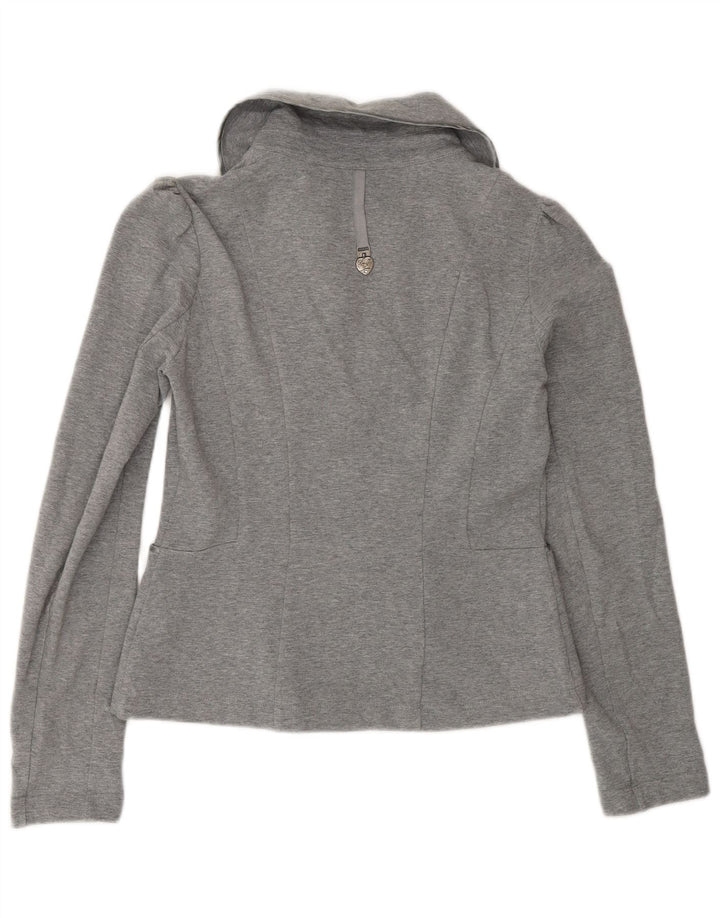Liu Jo Femme Cardigan Top UK 12 Gris Moyen Coton