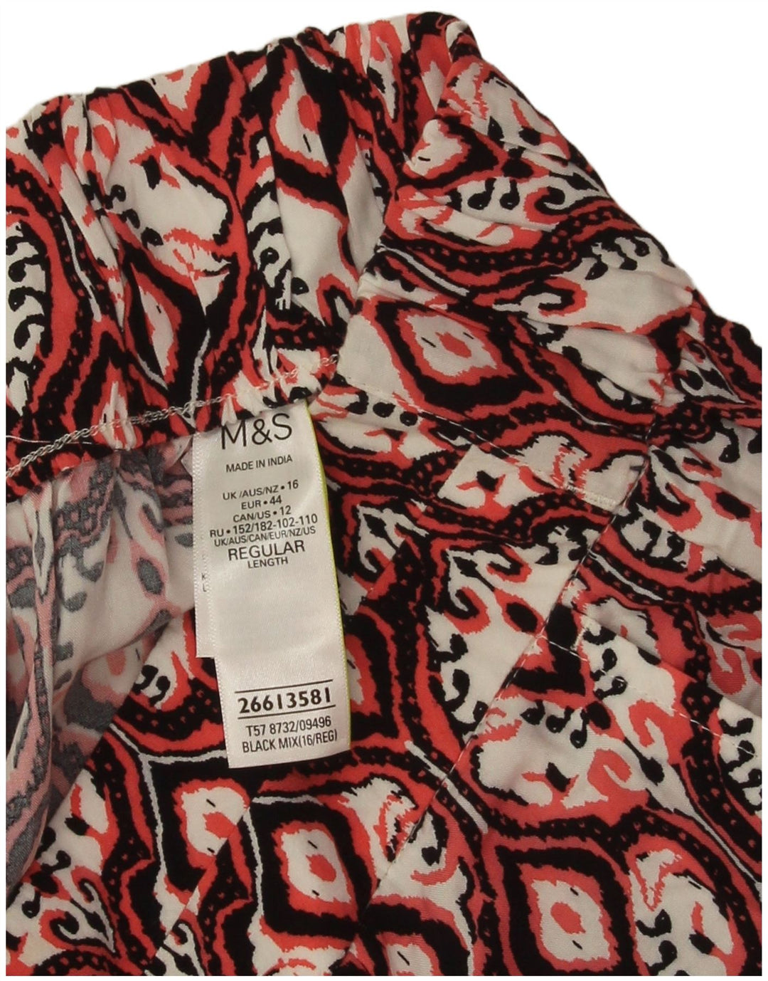 Marks & Spencer Pantalon court pour femme UK 16 Large W34 L24 Multicolore