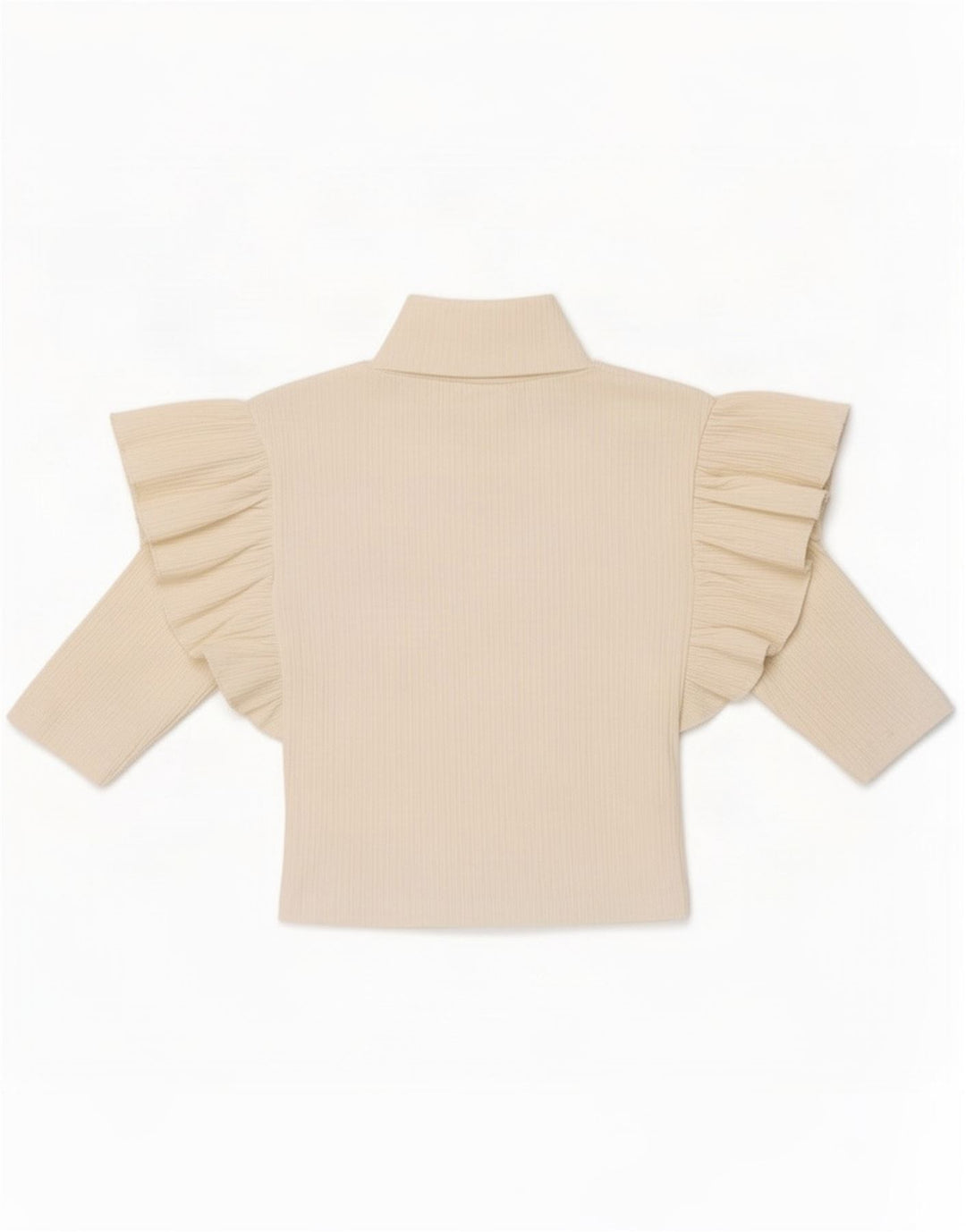 Zara Womens Crop Top Manches 3/4 UK 8 Petit Blanc