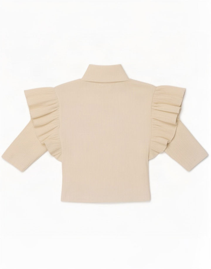 Zara Womens Crop Top Manches 3/4 UK 8 Petit Blanc