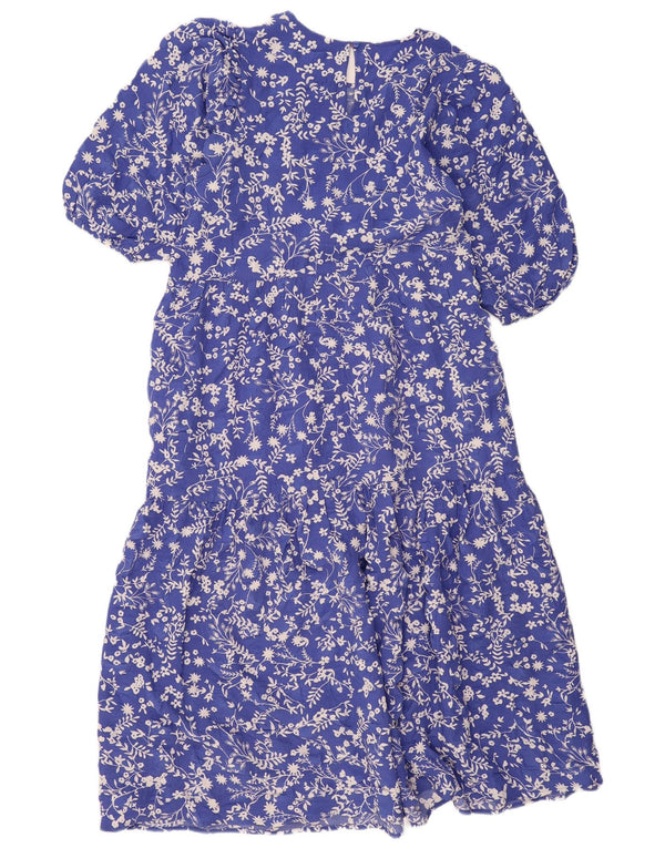 MARKS & SPENCER Robe longue régulière pour femme UK 16 Grand Bleu Floral