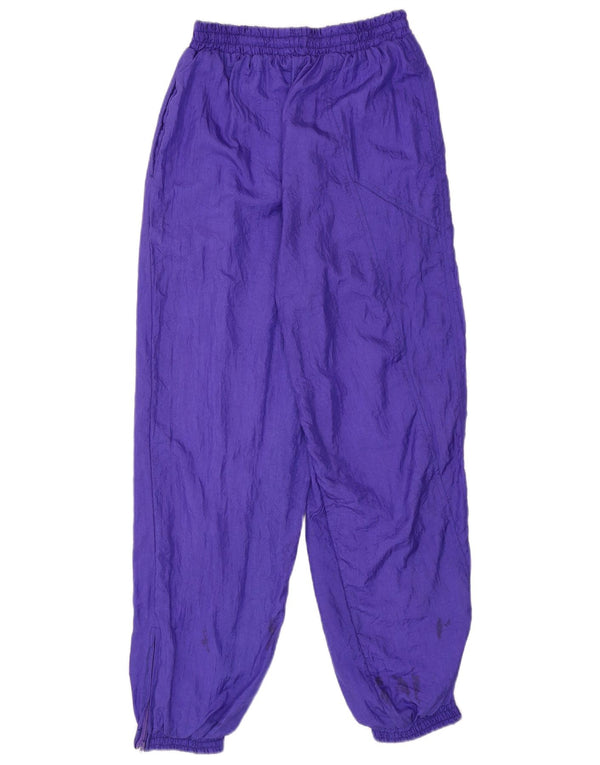Vintage Mens Tracksuit Trousers Joggers Medium Purple Nylon