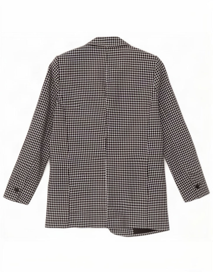 Zara Veste Blazer 1 Bouton Femme EU 40 Moyen Vichy Noir