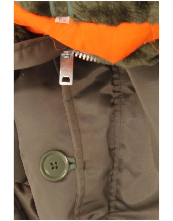 Veste Parka à capuche homme vintage IT 52 XL Kaki Polyamide