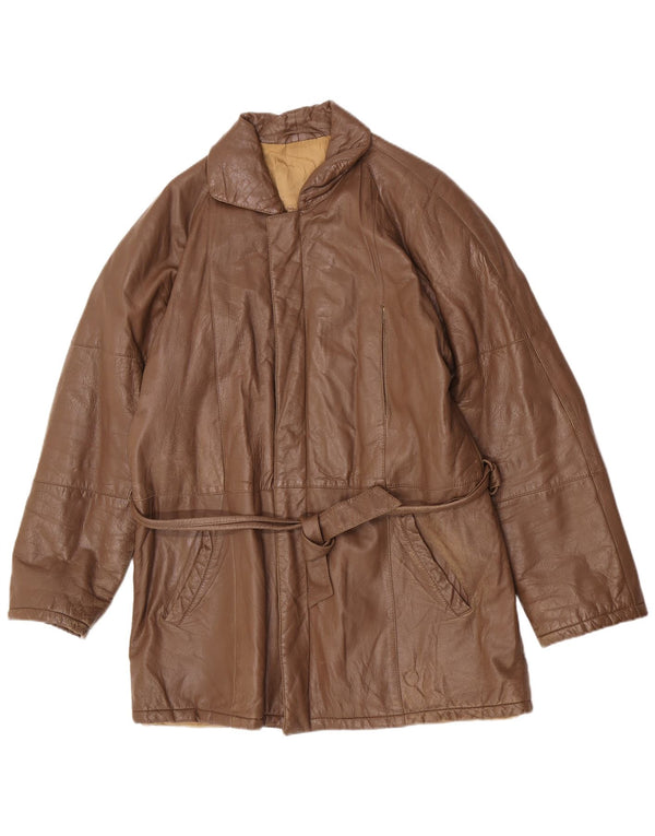 veste en cuir coupe classique homme vintage UK 40 Grand Marron