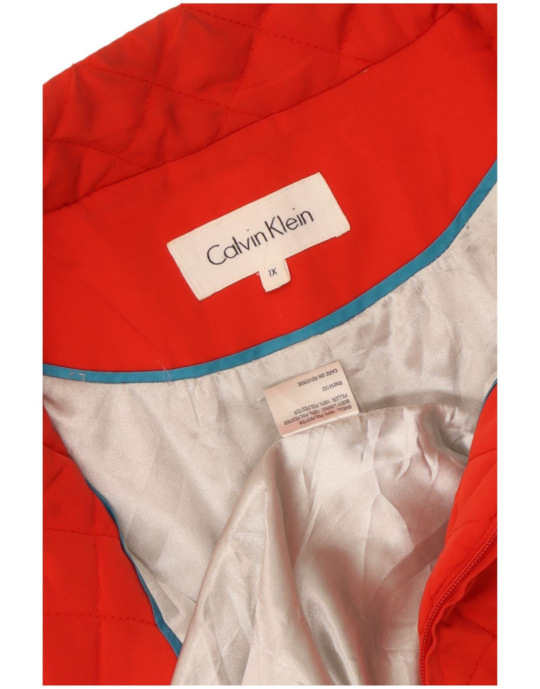 CALVIN KLEIN Veste matelassée Femme UK 18 XL Rouge Polyester