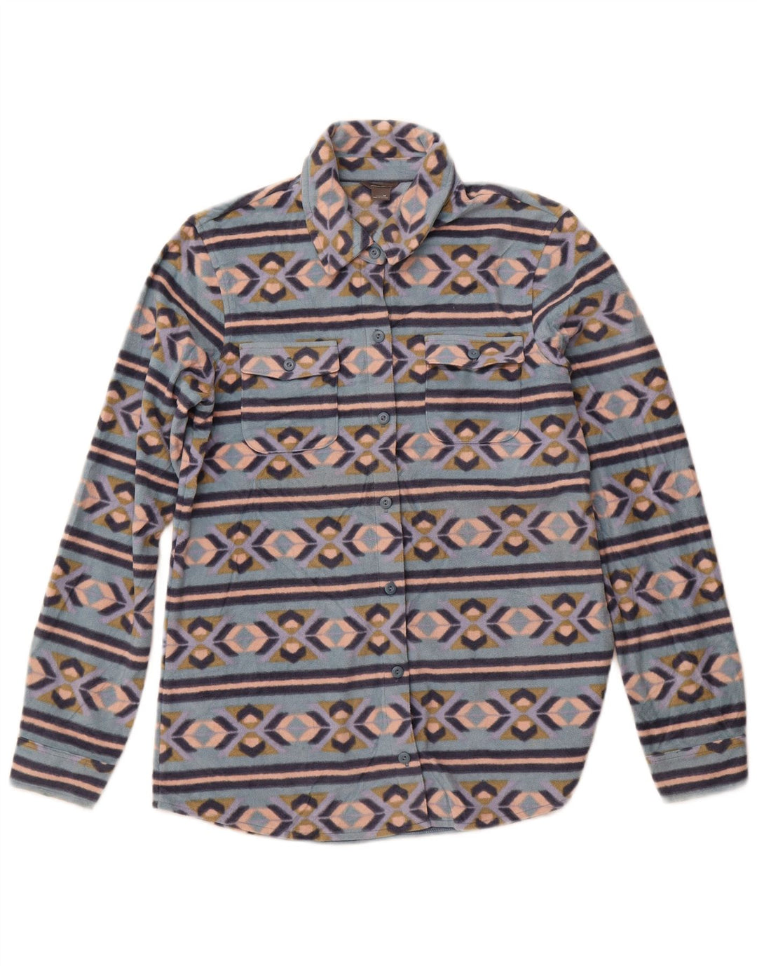 EDDIE BAUER Chemise polaire pour femme UK 12 Bleu moyen Fair Isle Polyester