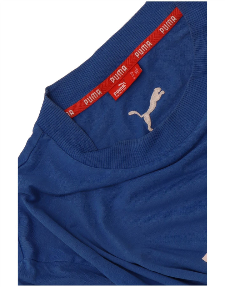 Puma T-shirt graphique pour homme, grand, bleu, coton