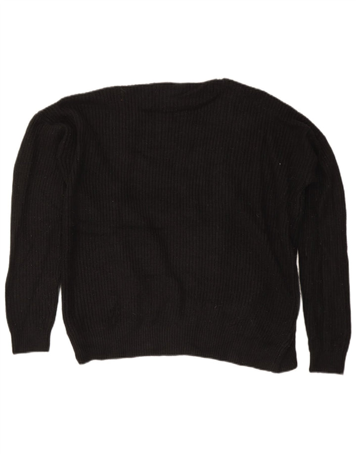 MOSSIMO Pull cardigan ouvert surdimensionné pour femme UK 14 Acrylique noir moyen