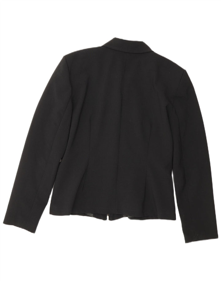 Naf Naf Veste blazer zippée pour femme UK 10 Small Noir Polyester