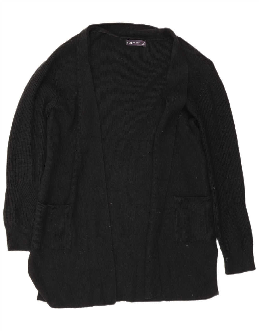 Marks & Spencer Pull cardigan long pour femme UK 10 Small Noir