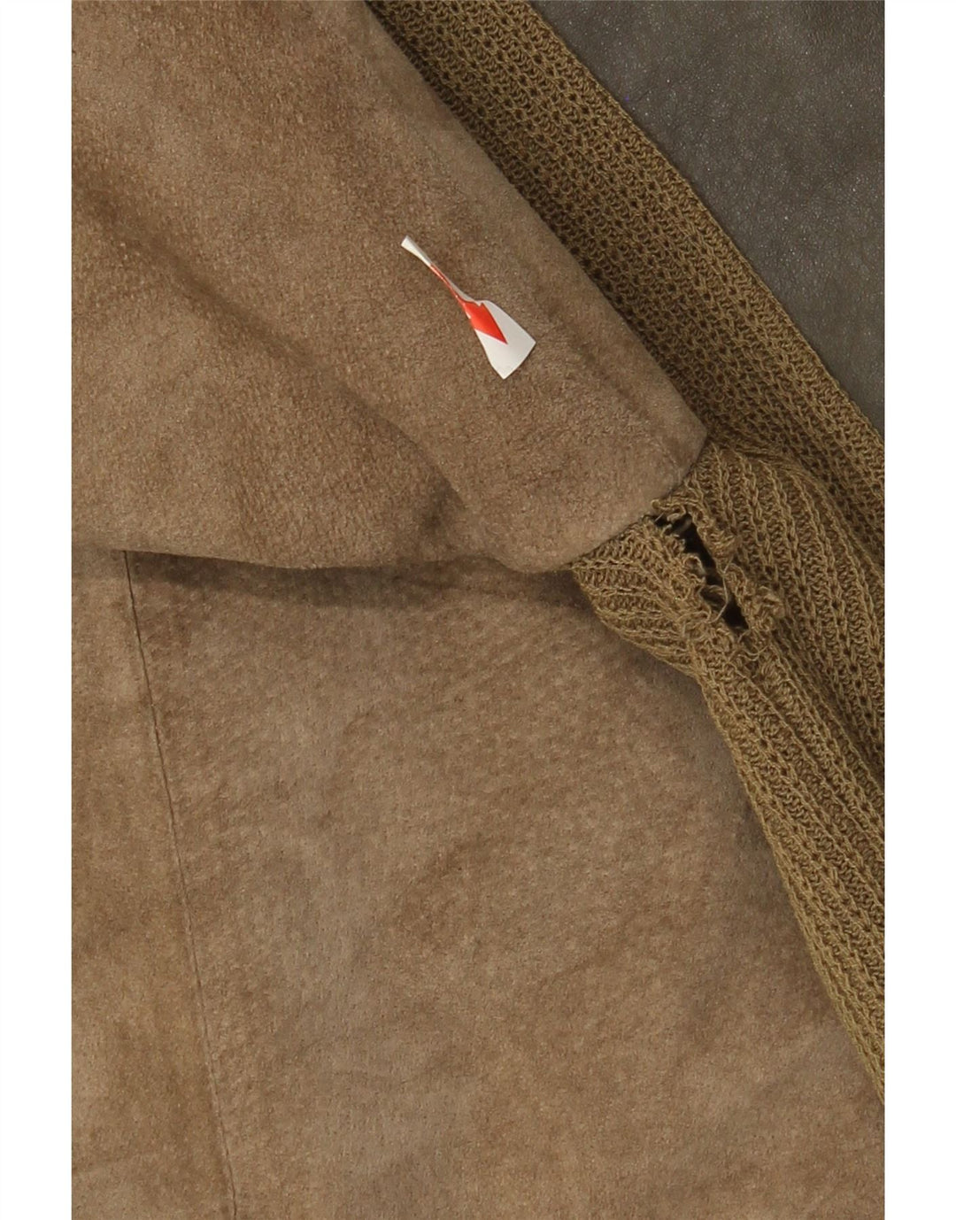 vintage Mens Suede Bomber Jacket UK 38 Moyen Kaki Colourblock Cuir