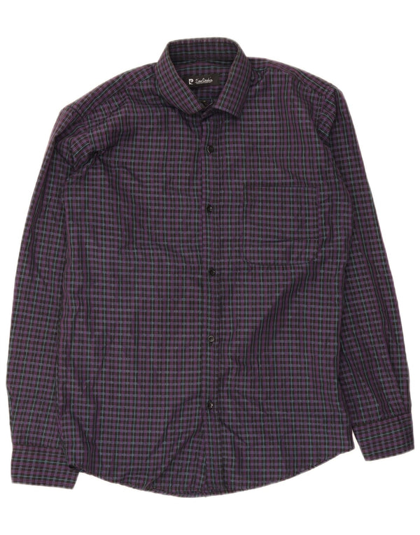 Pierre Cardin Chemise Regular Fit Homme Taille 15 Medium Purple Check