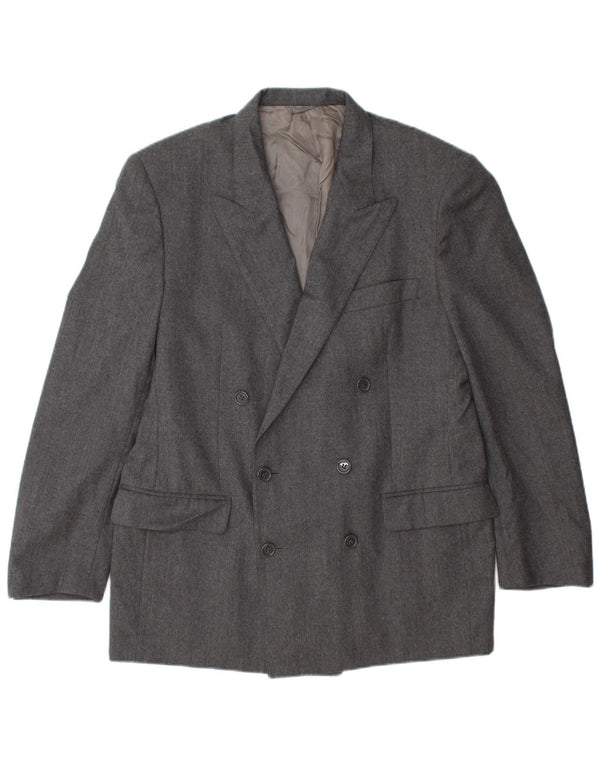 Veste Blazer Double Boutonnage Vintage Homme IT 52 XL Laine Grise