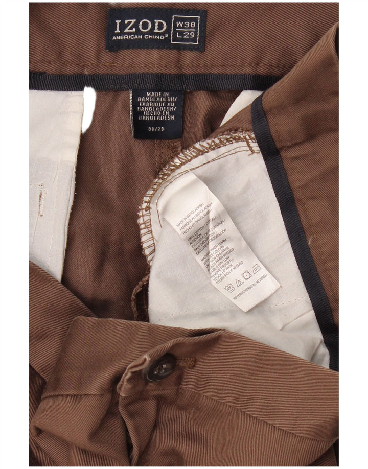 IZOD Pantalon Chino Droit Homme W38 L29 Marron Coton