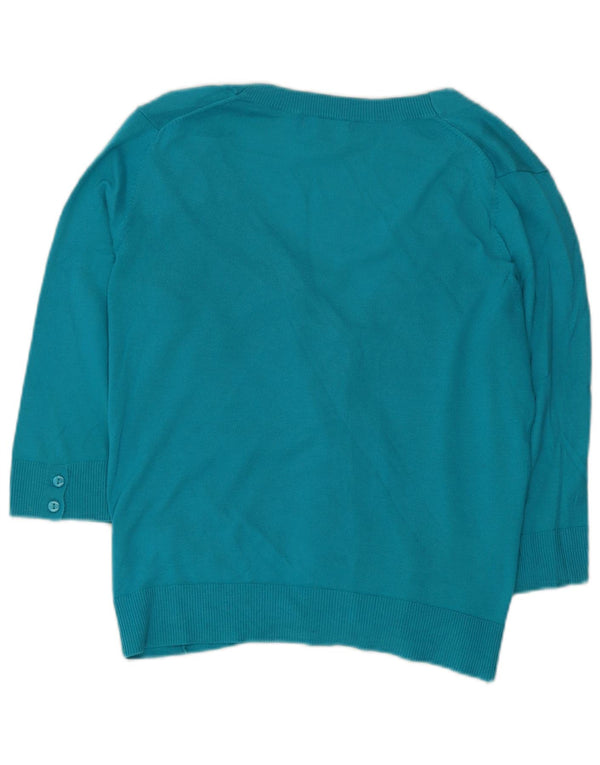 Gap Cardigan à manches 3/4 pour femme en coton turquoise moyen UK 14