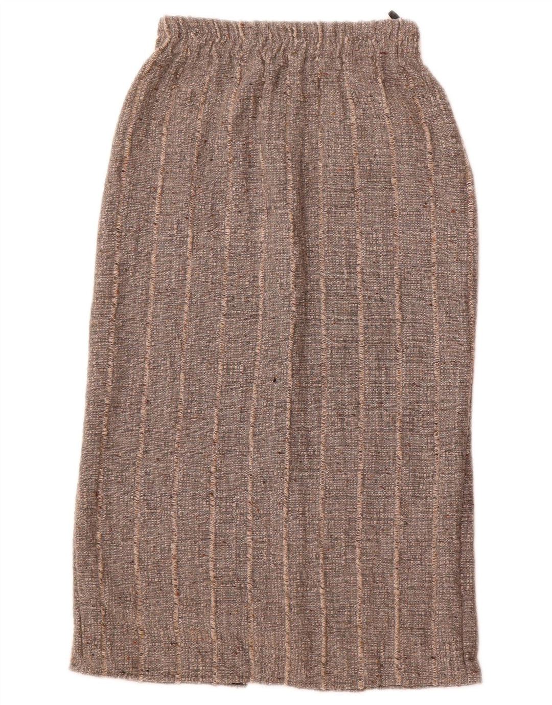 vintage Femme Midi Jupe W26 Petit Gris Rayé Polyacrylique